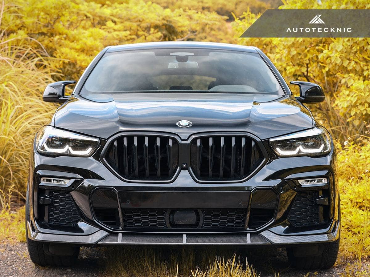 Kies-Motorsports AutoTecknic USA AutoTecknic Performance Dry Carbon Front Lip Set - G06 X6 M-Sport