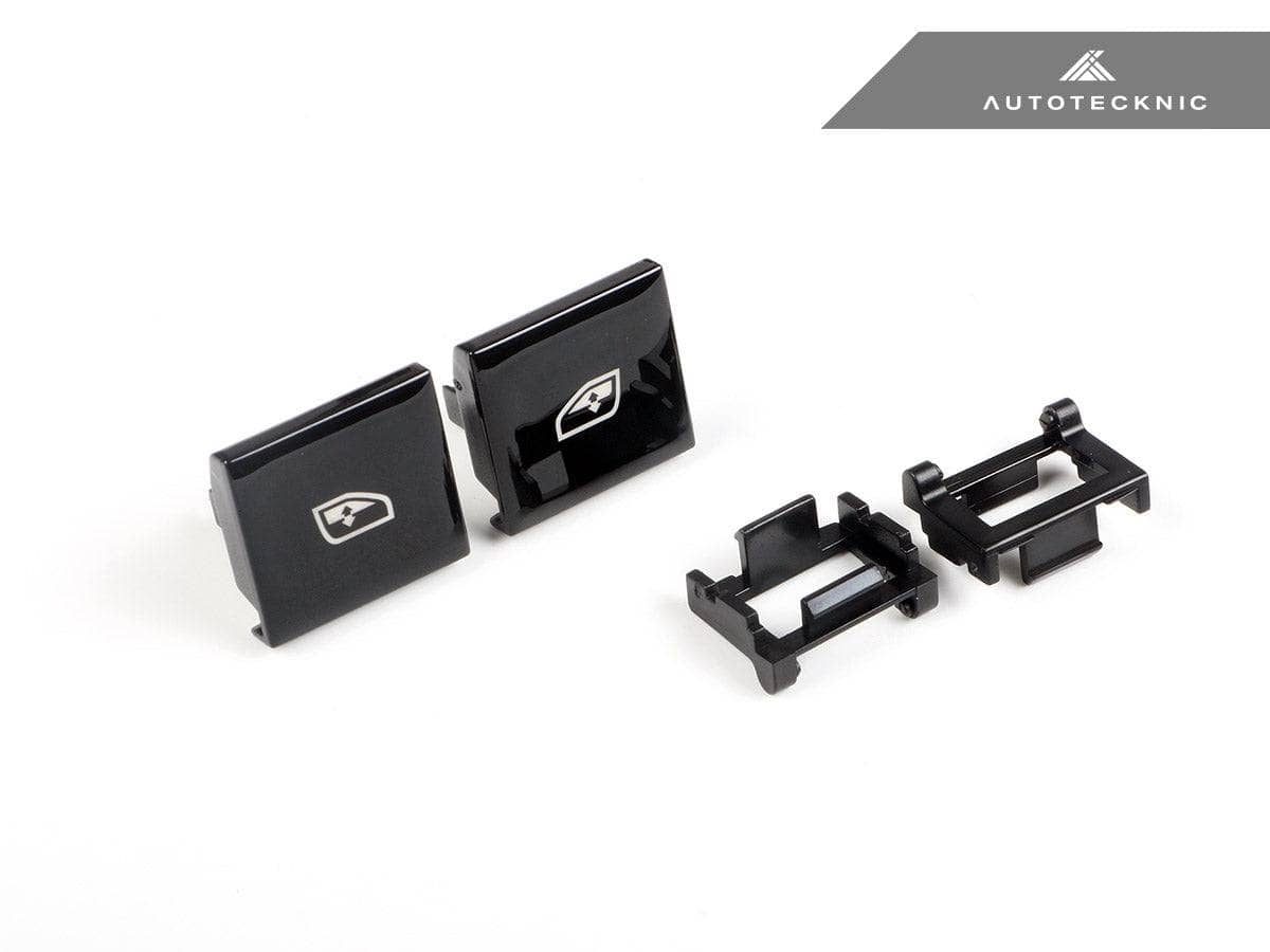 Kies-Motorsports AutoTecknic USA AutoTecknic Replacement Interior Window Switch Button - Porsche Cayenne 2019-2025 | Panamera 2017-2024 (Gloss Black) / Driver Side Switch Assembly - Front Left (#1)