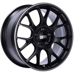 Kies-Motorsports BBS BBS CH-R 18x8.5 5x112 ET38 Satin Black Polished Rim Protector Wheel -82mm PFS/Clip Required