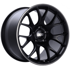 Kies-Motorsports BBS BBS CH-R 19x8 5x114.3 ET38 Satin Black Polished Rim Protector Wheel -82mm PFS/Clip Required