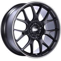 Kies-Motorsports BBS BBS CH-R 20x9 5x115 ET24 Satin Black Polished Rim Protector Wheel -82mm PFS/Clip Required