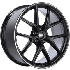 Kies-Motorsports BBS BBS CI-R 20x9 5x112 ET25 Satin Black Polished Rim Protector Wheel -82mm PFS/Clip Required