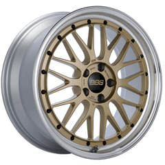 Kies-Motorsports BBS BBS LM 19x8.5 5x112 ET48 Gold Center Diamond Cut Lip Wheel -82mm PFS/Clip Required