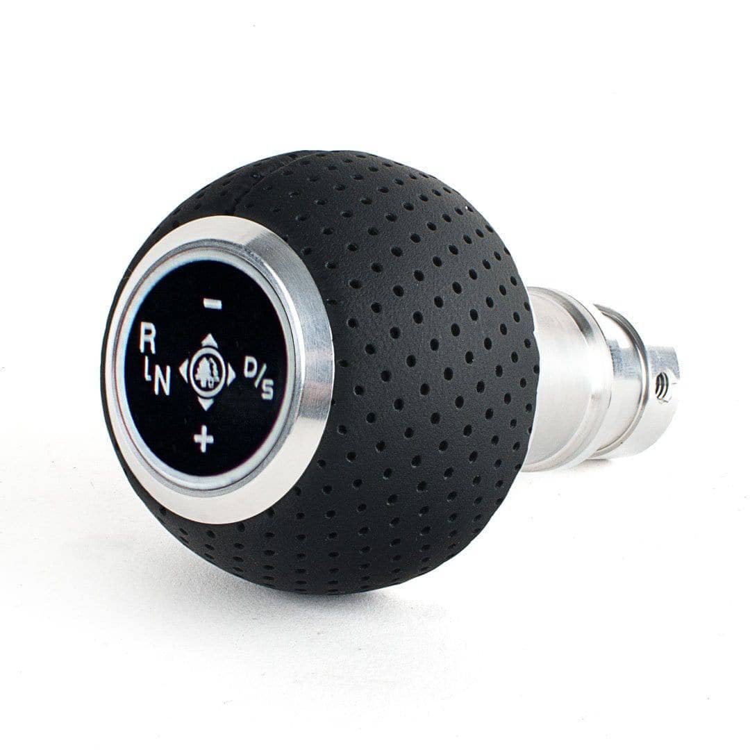 Kies-Motorsports Black Forest Industries BFI GS2 Air Leather Shift Knob/ (F80/82/87/E90 DCT Fitment) Nappa Leather / Black Dot / Black Air Leather/Bright Aluminum