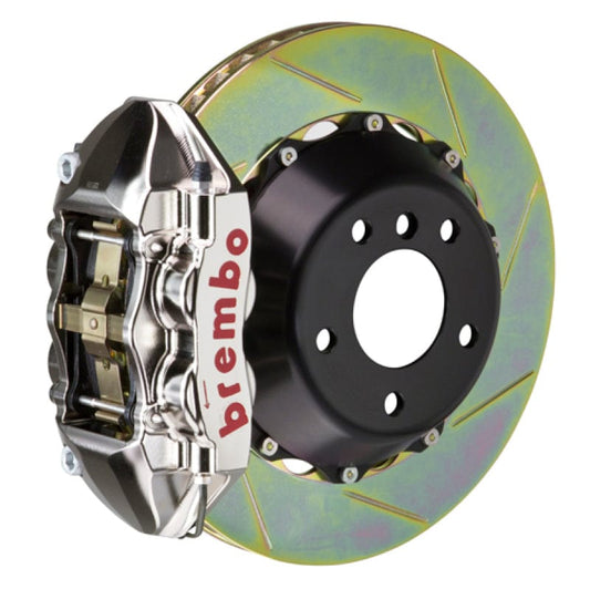 Kies-Motorsports Brembo Brembo 01-06 M3 Rear GTR BBK 4 Piston Billet345x28 2pc Rotor Slotted Type-1- Nickel Plated