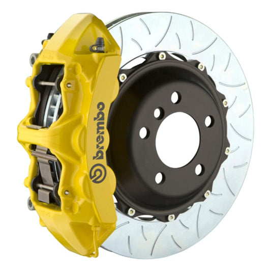 Kies-Motorsports Brembo Brembo 02-05 996 GT2 Front GT BBK 6 Piston Cast 380x34 2pc Rotor Slotted Type3- Yellow