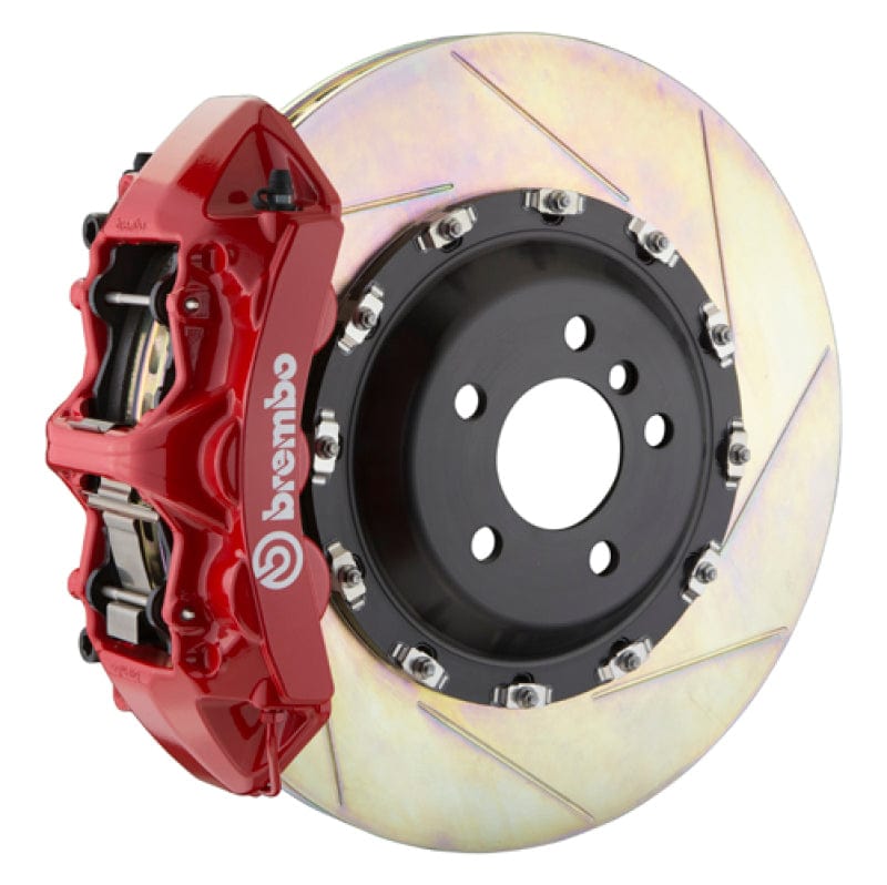 Brembo 07-15 TT 3.2L/09-15 TTS Fr GTR BBK 6 Piston Billet 355x32 2pc Rotor Slotted Type1 - Nickel