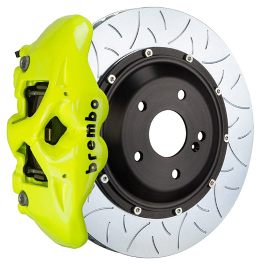 Kies-Motorsports Brembo Brembo 15-17 F150 (Excl. Raptor) Rr GT BBK 4 Pist Cast 380x28 2pc Rotor Slotted Type3- Fluo. Yellow