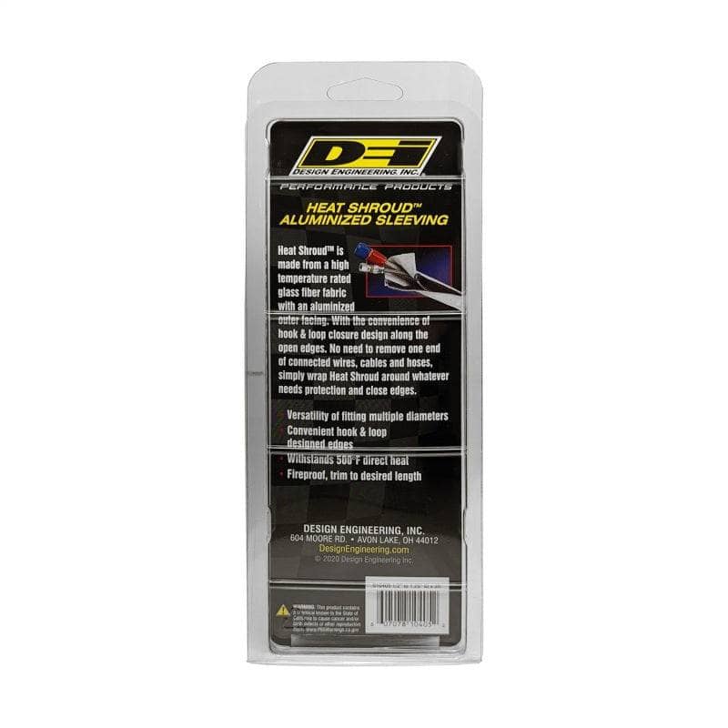 Kies-Motorsports DEI DEI Heat Shroud 1in I.D. x 3ft - Aluminized Sleeving - Hook and Loop Edge