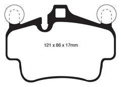 Kies-Motorsports EBC EBC 07-08 Porsche 911 (997) (Cast Iron Rotor only) 3.6 Carrera 2 Yellowstuff Front Brake Pads