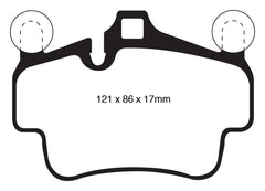 Kies-Motorsports EBC EBC 07-08 Porsche 911 (997) (Cast Iron Rotor only) 3.6 Carrera 2 Yellowstuff Front Brake Pads