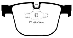 Kies-Motorsports EBC EBC 08-10 BMW M3 4.0 (E90) Bluestuff Rear Brake Pads