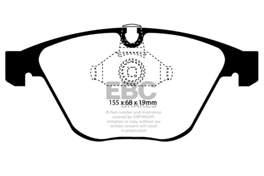 Kies-Motorsports EBC EBC 08-10 BMW M3 4.0 (E90) Yellowstuff Front Brake Pads