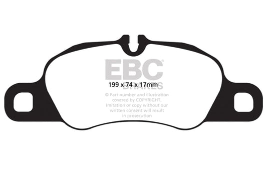 Kies-Motorsports EBC EBC 09-12 Porsche 911 (997) (Cast Iron Rotor only) 3.6 Carrera 2 Yellowstuff Front Brake Pads