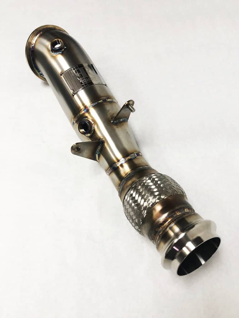 Kies-Motorsports Evolution Racewerks Competition Series 4" Catless Downpipe for the 2021+ Toyota Supra 2.0 B46 US Spec Engine