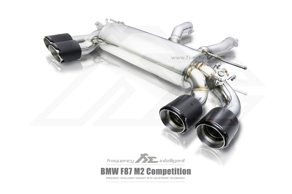 Kies-Motorsports Fi Exhaust BMW Fi Exhaust F87N M2 Competition |3.0T S55|2018+Front Pipe + Mid X-Pipe + Valvetronic Muffler + Quad Silver Tips (Retains OEM Valve Settings - No Remote)