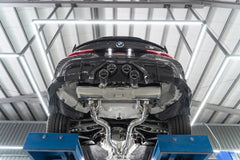 Kies-Motorsports Fi Exhaust BMW Fi Exhaust G80 M3 / LCI/ M-Performance |3.0L S58|2021+Front Pipe + Mid X-Pipe + Valvetronic Muffler + Quad Silver Tips (Retains OEM Valve Settings - No Remote)