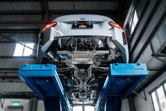 Kies-Motorsports Fi Exhaust BMW Fi Exhaust G87 M2 M-Performance |S58|2022+Front Pipe + Mid X-Pipe + Valvetronic Muffler + Quad Silver Tips (Retains OEM Valve Settings - No Remote)