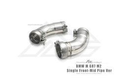Kies-Motorsports Fi Exhaust BMW Fi Exhaust G87 M2 Single Front-Mid Pipe Ver |S58|2022+Single Front-Mid Pipe + Valvetronic Muffler + Quad Silver Tips (Retains OEM Valve Settings - No Remote)