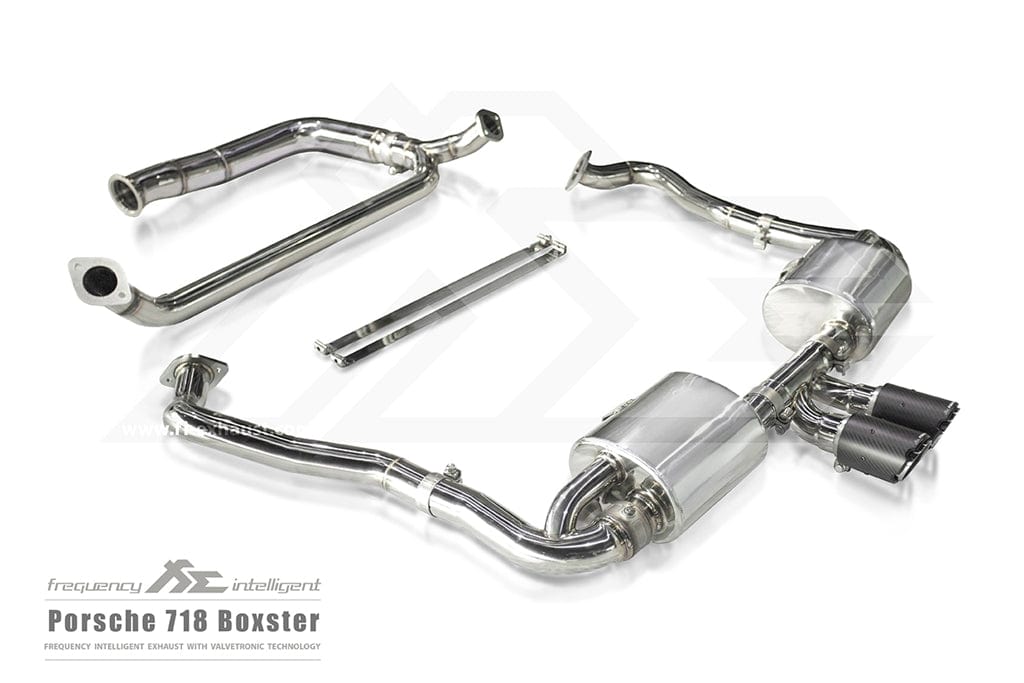 Kies-Motorsports Fi Exhaust Porsche 718 Boxster / Cayman|2.0L turbocharged flat-4|2016 +Mid Pipe + Valvetronic Muffler + Dual Silver Tips + Standard Remote