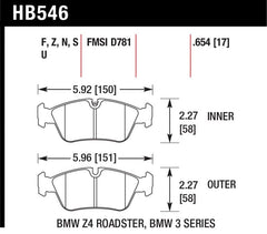 Kies-Motorsports Hawk Performance Hawk 08 BMW Z4 3.0L HPS 5.0 Front Brake Pads