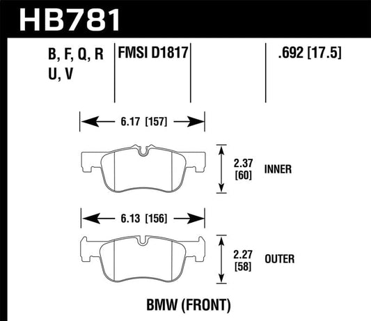 Kies-Motorsports Hawk Performance Hawk 12-15 BMW 118i HPS Street Front Brake Pads