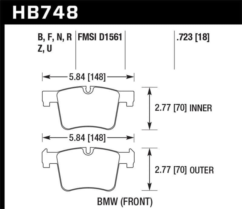 Kies-Motorsports Hawk Performance Hawk 13-14 BMW 328i/328i xDrive / 2014 428i/428i xDrive HPS 5.0 Front Brake Pads