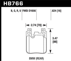 Kies-Motorsports Hawk Performance Hawk 14-20 BMW 2-Series / 12-18 BMW 3-Series Performance Ceramic Street Rear Brake Pads