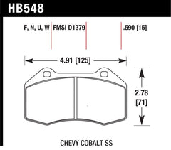 Kies-Motorsports Hawk Performance Hawk 15-19 Alfa Romeo 4C 1.7L Base OE Incl.Pad Wear Sensor Front ER-1 Brake Pads
