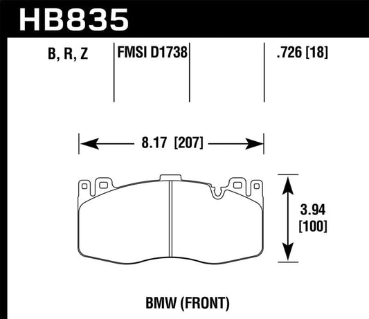 Kies-Motorsports Hawk Performance Hawk 15-19 BMW X6 M Performance Ceramic Street Front Brake Pads