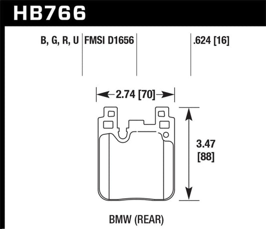 Kies-Motorsports Hawk Performance Hawk 2014 BMW 228i 2.0L Base Blue Painted Caliper Rear ER-1 Brake Pads
