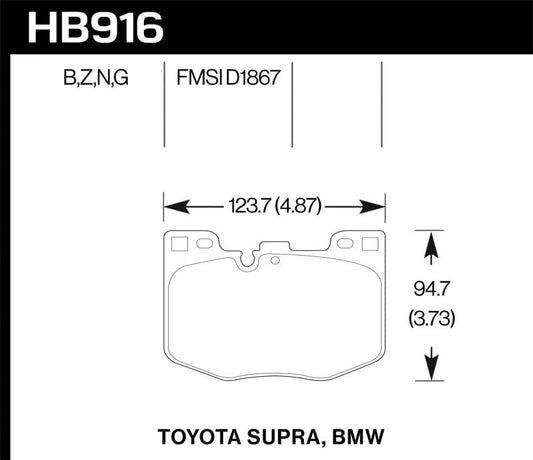 Kies-Motorsports Hawk Performance Hawk 2020 Toyota Supra / 19-20 BMW Z4 HP+ Street Front Brake Pads