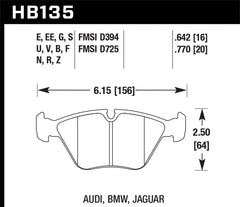 Kies-Motorsports Hawk Performance Hawk 95-99 / 01-06 BMW M3 Blue 9012 Race Front Brake Pads