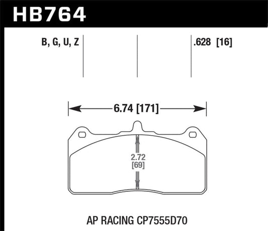 Kies-Motorsports Hawk Performance Hawk AP Racing CP7555D70 DTC-60 AP Racing Brake Pads