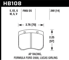 Kies-Motorsports Hawk Performance Hawk AP Racing / FF 2000 HT-10 Race Brake Pads