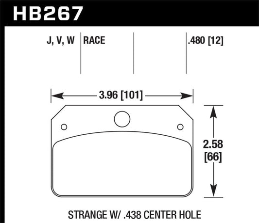 Kies-Motorsports Hawk Performance Hawk DTC-50 Brake Pads for Strange Caliper w/ 0.438in Center Hole