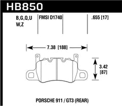 Kies-Motorsports Hawk Performance Hawk DTC-80 14-19 Porsche 911 Rear Race Brake Pads