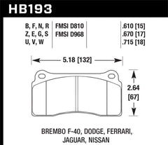 Kies-Motorsports Hawk Performance Hawk Rotora FC4 DTC-70 Race Brake Pads
