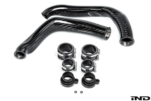 Kies-Motorsports iND Distribution Eventuri BMW F8X M2C M3 M4 S55 Black Carbon Charge Pipe Set - Gloss