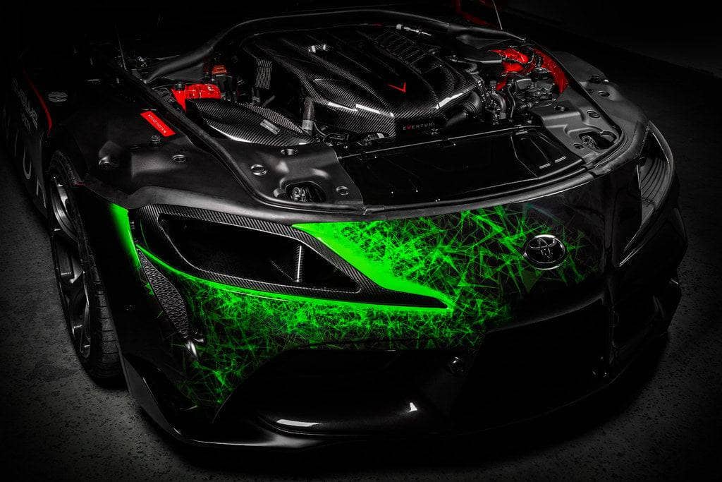 Kies-Motorsports iND Distribution Eventuri Toyota A90 Supra Black Carbon Headlamp Race Duct