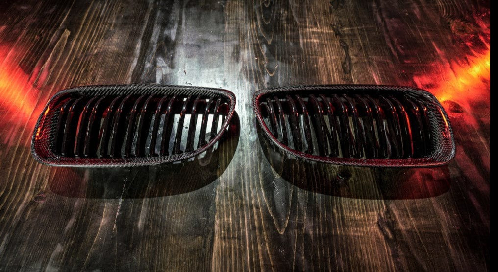 BMW 1 Series F20 F21 Double Slat Grill: Gloss Black – Carbon Accents