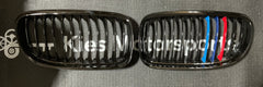 Kies-Motorsports Kies Motorsports OPEN BOX - BMW E90/E91 (LCI) 2007-2012 Gloss Black W/ M Colors Kidney Grills