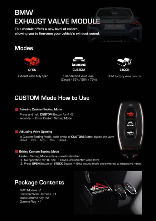 Kies-Motorsports Mastery of Art and Design MAD BMW SUPRA MINI PLUG & PLAY EXHAUST VALVE CONTROLLER MAD-101