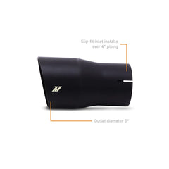 Kies-Motorsports Mishimoto Mishimoto Clamo-On Single Wall Exhaust Tip 5in Outlet - Black
