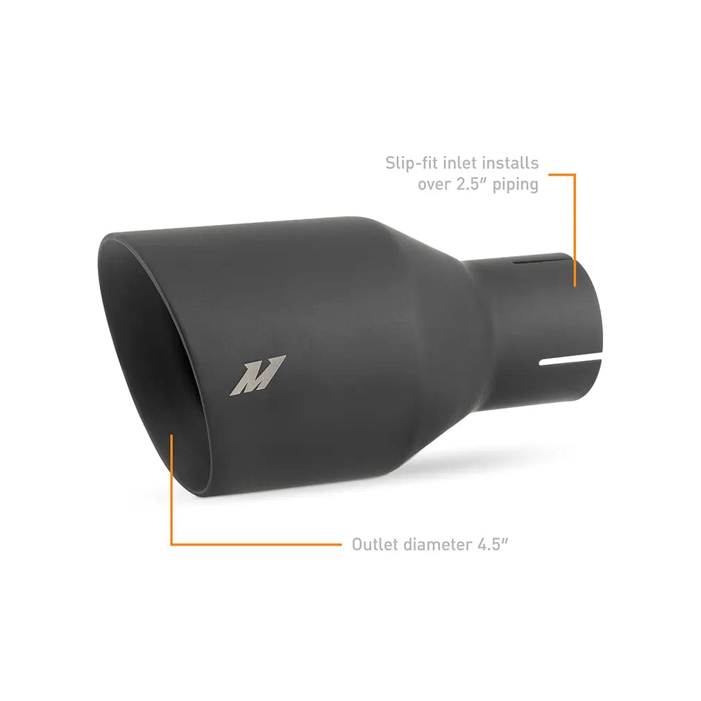Kies-Motorsports Mishimoto Mishimoto Clamp-on Double Wall Exhaust Tip 2.5 Inlet Slash Cut - Black