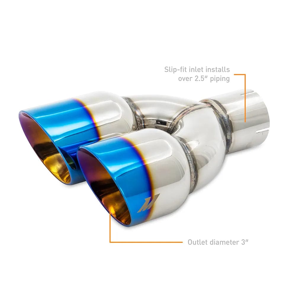 Kies-Motorsports Mishimoto Mishimoto Dual Offset Tips 2.5in Inlet 3in Outlet Slash Cut - Burnt