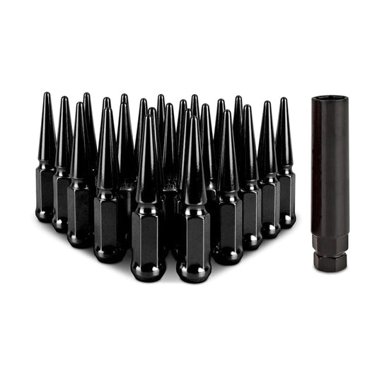 Kies-Motorsports Mishimoto Mishimoto Mishimoto Steel Spiked Lug Nuts M12 x 1.5 24pc Set Black