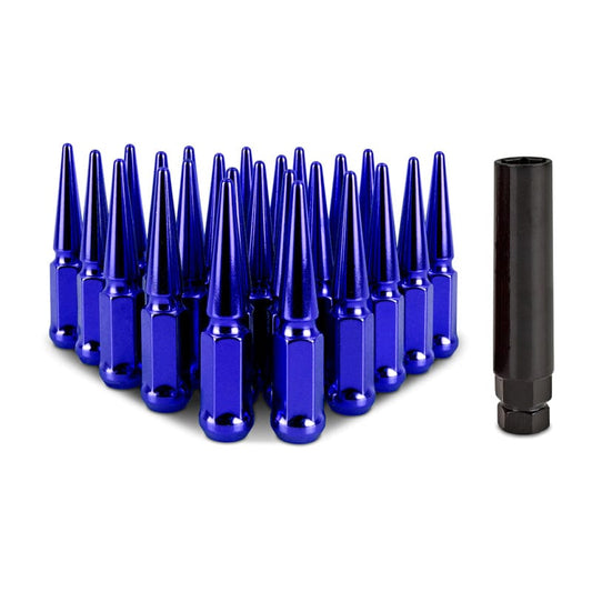 Kies-Motorsports Mishimoto Mishimoto Mishimoto Steel Spiked Lug Nuts M12 x 1.5 24pc Set Blue