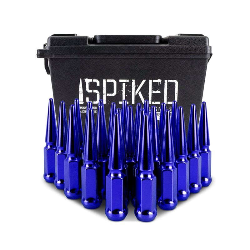 Kies-Motorsports Mishimoto Mishimoto Mishimoto Steel Spiked Lug Nuts M12 x 1.5 24pc Set Blue