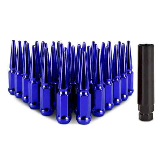Kies-Motorsports Mishimoto Mishimoto Mishimoto Steel Spiked Lug Nuts M14 x 1.5 32pc Set Blue